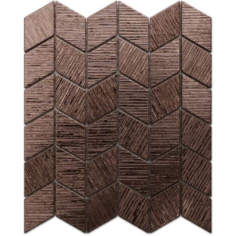 Mosaico in vetro su rete per bagno e cucina 26.5cm x 30.5cm - Copper lake