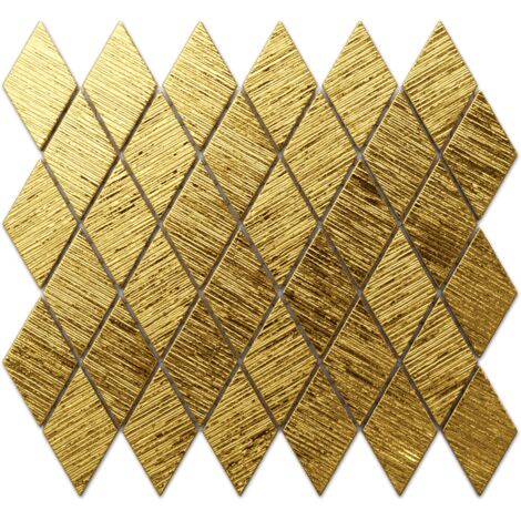 Mosaico in vetro su rete per bagno e cucina 26.5cm x 30.5cm - Gold lake