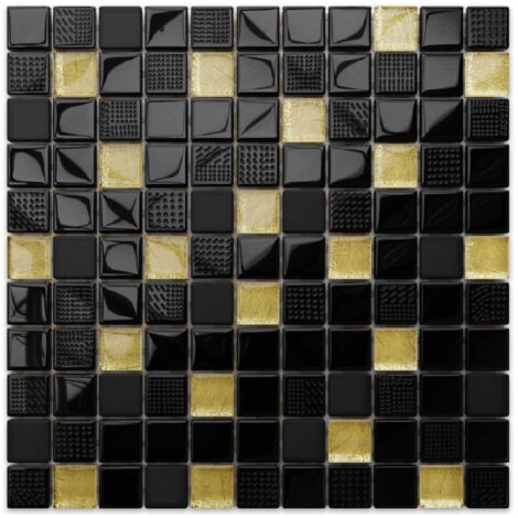Mosaico in vetro su rete  per bagno e cucina 30cm x 30cm - Crushed Cleopatra
