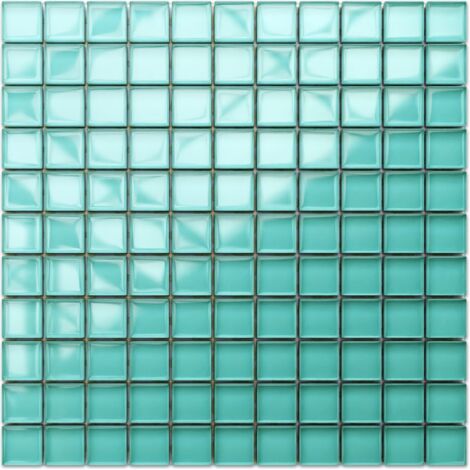 Mosaico in vetro su rete per bagno e cucina 30cm x 30cm  - Dried sage