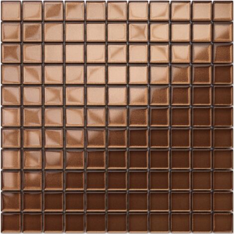 Mosaico in vetro su rete per bagno e cucina 30cm x 30cm  - Mocassin