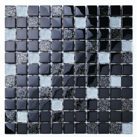 Mosaico in vetro su rete per bagno e cucina 30cm x 30cm  - Moon Night