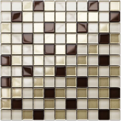 Mosaico in vetro su rete per bagno e cucina 30cm x 30cm  - Persephone