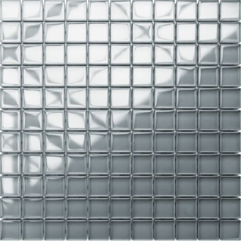 Mosaico in vetro su rete per bagno e cucina 30cm x 30cm  - Pure Grey