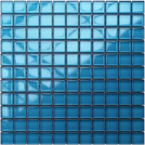 Mosaico in vetro su rete per bagno e cucina 30cm x 30cm  - Sapphire seas