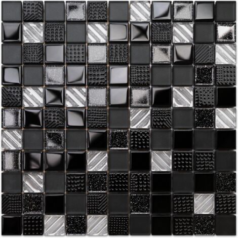 Mosaico in vetro su rete per bagno e cucina 30cm x 30cm  - Starlight Night