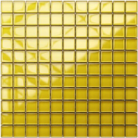 ILCOM Mosaico in vetro su rete per bagno e cucina 30cm x 30cm - Sunflower