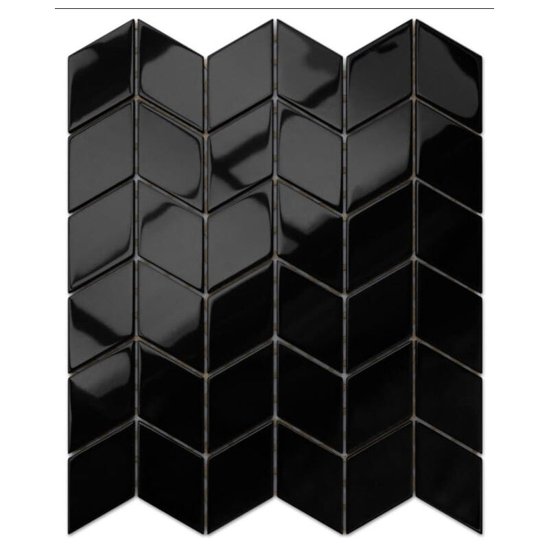 Image of Mosaico in vetro su rete per bagno o cucina 26.5 cm x 30.5 cm - Black puma