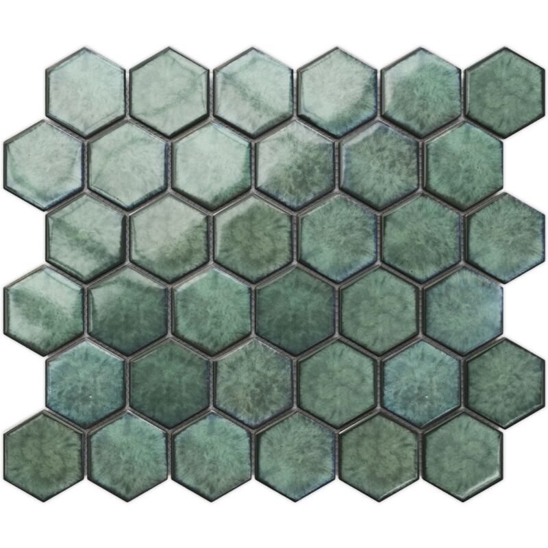 Image of Mosaico su rete per bagno e cucina in ceramica 29.7 cm x 26.2 cm - Nori hive