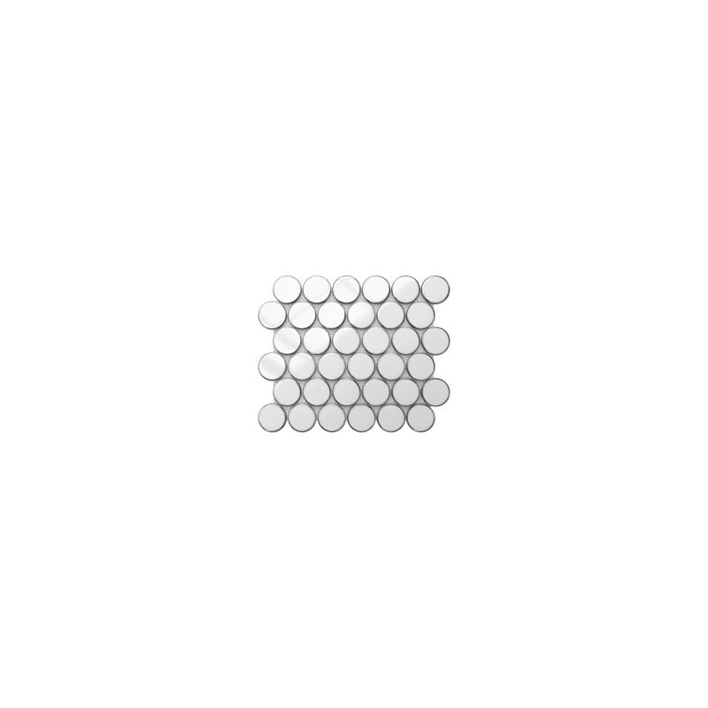 Image of Mosaico su rete per bagno e cucina in ceramica 30 cm x 26 cm - white dots