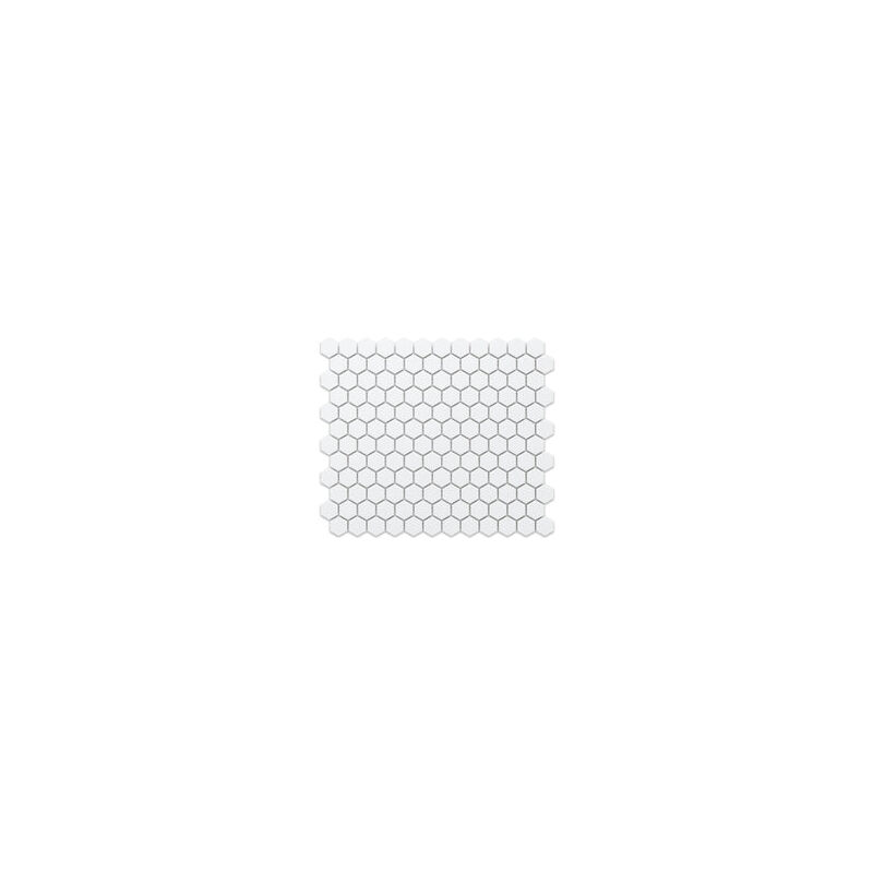Image of Mosaico su rete per bagno e cucina in ceramica 30 x 26 cm- matt white hive