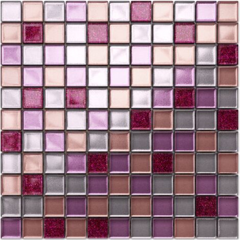 Mosaik auf Netz für Bad Küche Innenraum Glas  30 x 30cm - BARBIE