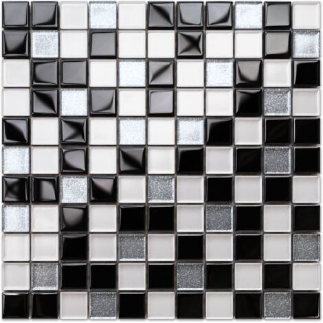 Mosaik auf Netz für Bad oder Küche aus Glas -30x30cm - Moonwalk