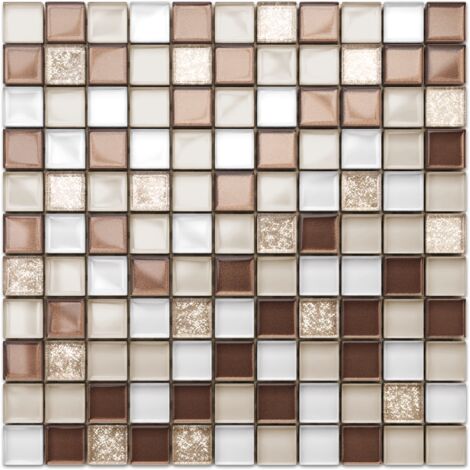 Mosaik für Bad Innenküche aus Glas 30 cm 30 cm - COFFEE