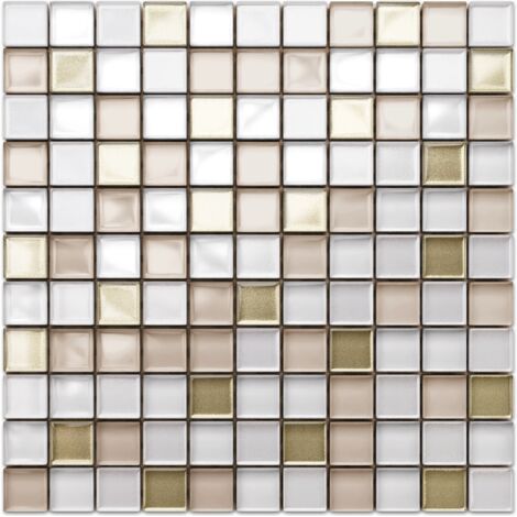 Mosaik für Bad Küche von innen Glas  30 x 30 - CAFFELATTE
