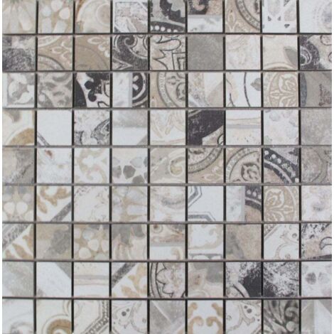 Mosaikfliese Ghirigori 31 x 31 cm beige-weiß Steinmaß  ca. 3,3 x 3,3 cm Mosaikfliesen