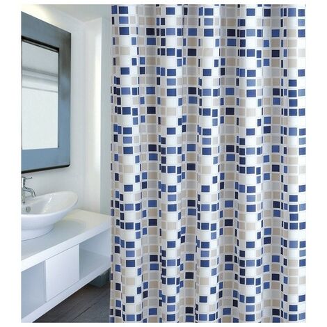 Cortina Baño Dots 180x190cm Agua - Fabrics