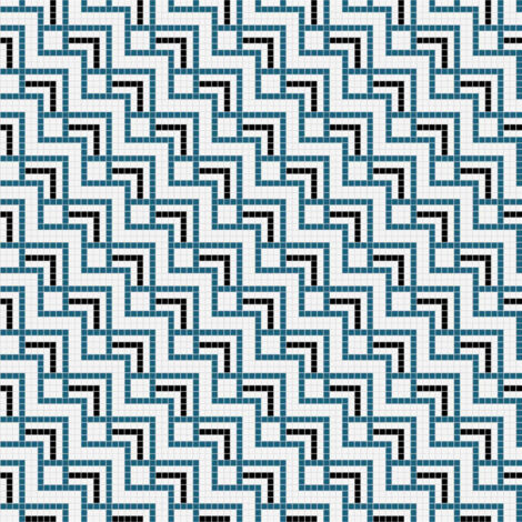 Mosaïque 2.5x2.5cm motif géométrique Palm Springs Coachella (4 couleurs) Brillant boite de  m2 Brillant / Poli boite de  m2 - Mosaïque 2.5x2.5 cm Ble