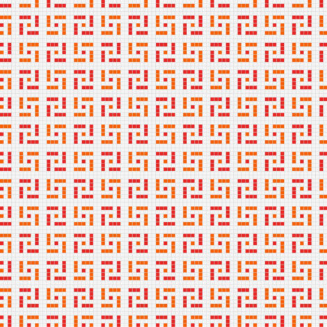 Mosaïque 2.5x2.5cm motif géométrique Palm Springs Palm (4 couleurs) Brillant - boîte de 2 m2