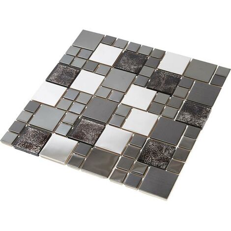 Mosaïque Alu / Verre - 2.3 x 2.3 cm / 4.8 x 4.8 cm - Gris