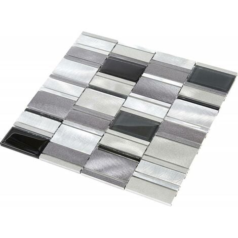 Mosaïque Alu / Verre - Gris
