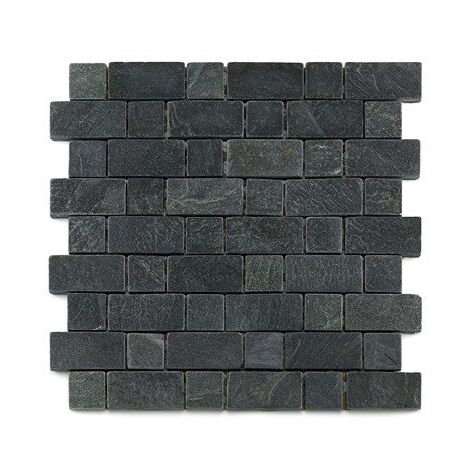 Mosaique ardoise noire 3x3 - 4.8 cm - unité