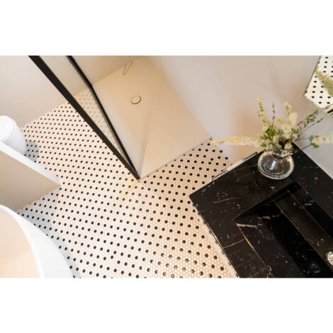 Mosaïque ART FACTORY DOTS hexagone 2.6x2.2cm Satiné boite de 1 m2 Satiné boite de 1 m2 - Mosaïque Hexagone 2.6x2.2 cm Noir et Blanc - boîte de 1 m2 -