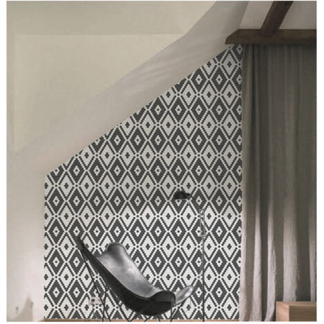 Mosaïque Art factory hexagone 2.6x2.2cm motif Melodia noir et blanc sur trame nylon 33.3x33.3cm Satiné boite de 1 m2 Satiné boite de 1 m2 - Mosaïque