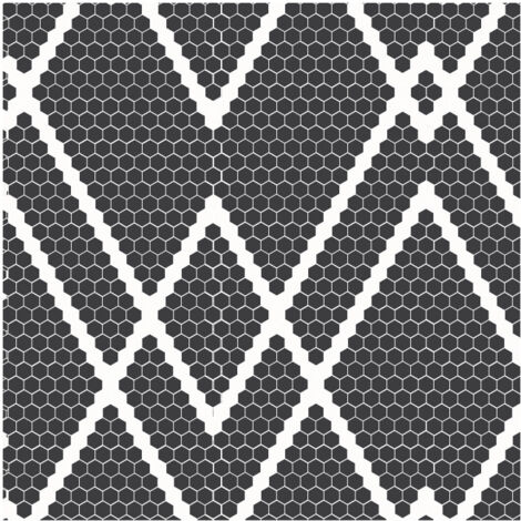 Mosaïque Art factory hexagone motif ZIGZAG Satiné boite de 1 m2 Satiné boite de 1 m2 - Mosaïque Hexagone 2.6x2.2 cm Noir et Blanc - boîte de 1 m2 - M