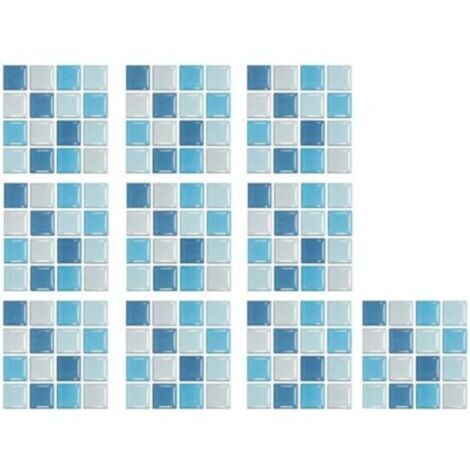 Mosaique Autocollants de carreaux de céramique, 10 pièces, autocollants muraux auto-adhésifs imperméables for salle de bains, carreaux de verre mosaïque, DIY bricolage Mosaique Loisir Creatif