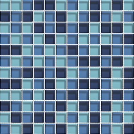 Mosaique bleue Glasmosaik blaumix 2.3x2.3 cm - 30x30 - unité