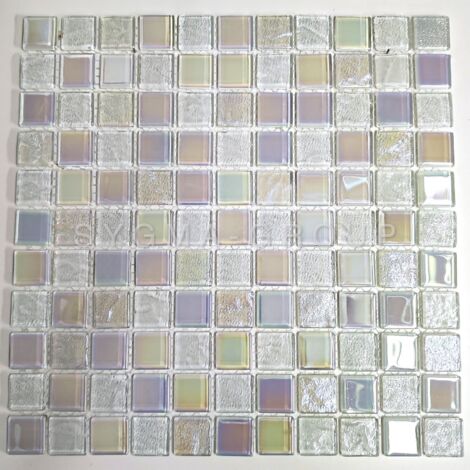 mosaique carrelage blanc en verre pour salle de bains ou cuisine Habay Blanc