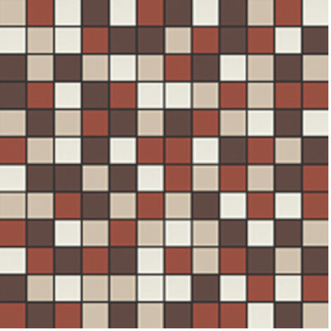 Mosaïque de grès cérame QUADROCOLOR COMBI - Mosaïque 2.5x2.5cm B024 Blanc. perle. rouge et marron - boîte de 2 m2 - Mosaïque 2.5x2.5cm B024 Blanc. -