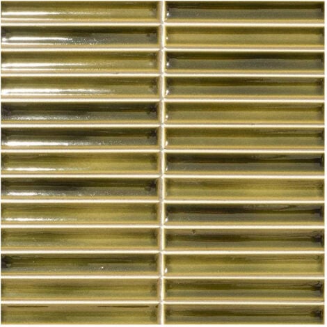 Mosaïque de grès cérame Zen INAX YUKI BORDER - Moss green  boîte de 1.01 m2  -   - boîte de 1.01 m2