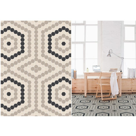 Mosaïque de pate de verre effet graphique hexagone RADIAL 2.6x2.2cm Satiné boite de 1 m2 Satiné boite de 2 m2 - Mosaïque Hexagone 2.6x2.2 cm Beige -