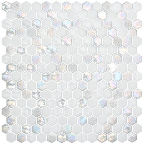 Mosaïque de pate de verre effet texturé HEXAGONE STAR 2.6x2.2cm Brillant et Mat (mix) boite de 2 m2 Brillant et Mat (mix) boite de 2 m2 - Mosaïque He