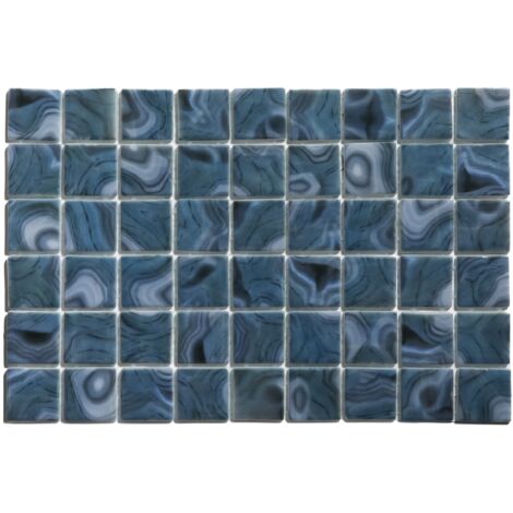 Mosaïque de verre pressée sur filet Modena Praga Pool - 31.5cm x 47,7cm pour piscine (0.15 m 2)