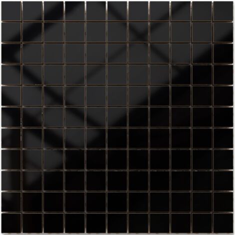 Mosaïque en céramique sur filet pour salle de bain ou cuisine 30 x 30 cm - Black Ocean