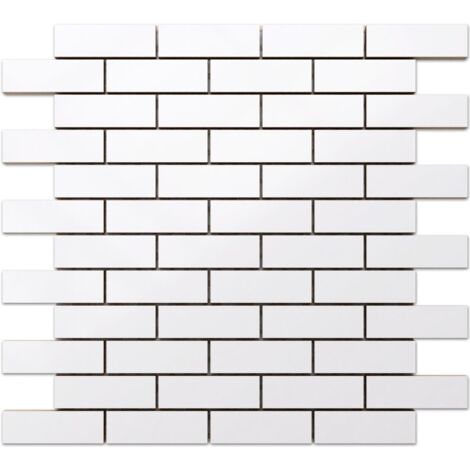 Mosaïque en céramique sur filet pour salle de bain ou cuisine 33,4 x 29,8 cm - Another Brick in the Wall