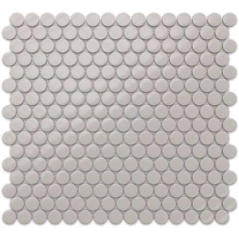 Mosaïque en céramique sur maille pour salle de bain ou cuisine 29.3cm x 31.7cm - Grey bubbles