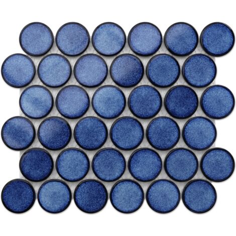 Mosaïque en céramique sur maille pour salle de bain ou cuisine 30.6 cm x 26.5 cm - Ocean Breeze