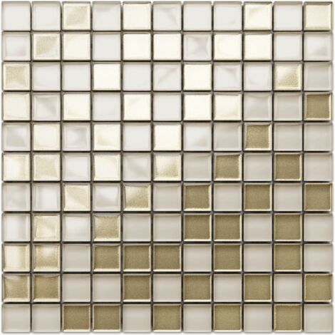 Mosaïque en verre pour la décoration intérieure de la salle de bain Cuisine - 30 cm x 30 cm - Macchiato