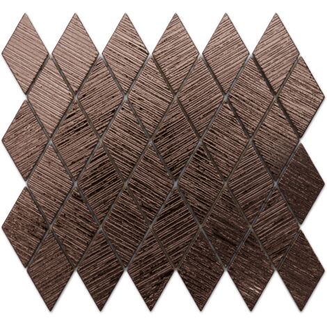 Mosaïque en verre sur filet pour salle de bain ou cuisine 26,5 cm x 30,5 cm - Copper tulip