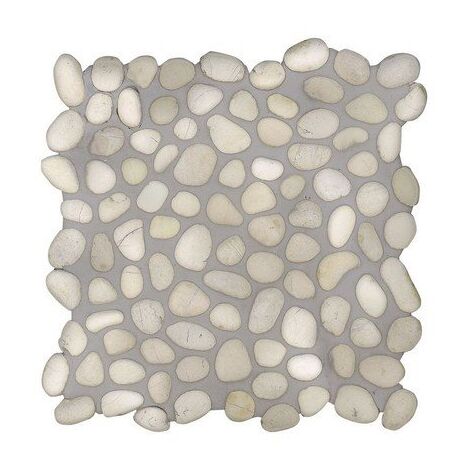 Mosaique galet blanc et beige 30x30 cm - unité