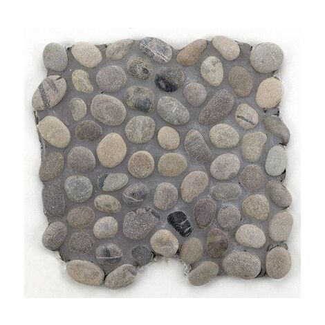 Mosaique galet rosé et beige 30x30 cm - unité