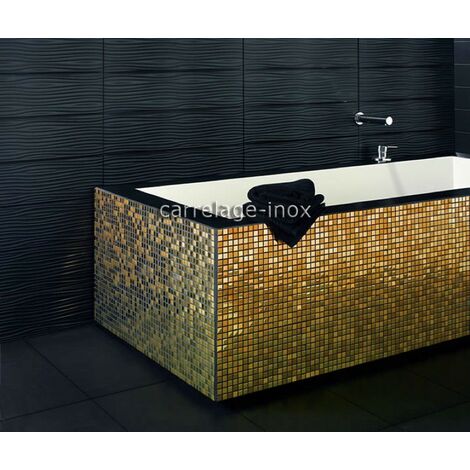 Mosaique inox pour mur salle de bains ou cuisine modele FUSION OR
