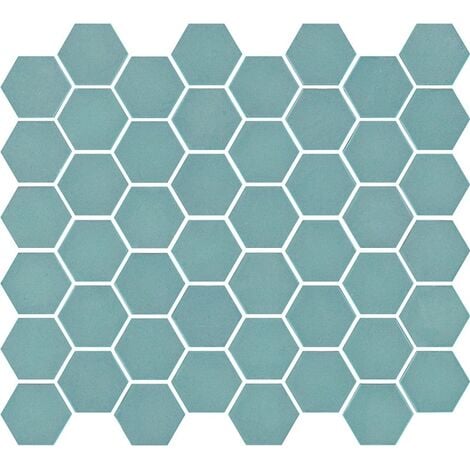 Mosaique mini tomette hexagonale bleu marine 33x29.8cm SIXTIES BLUE - 1m²