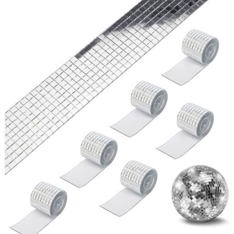 Mosaique miroir auto-Adhésif,Autocollants Carrés en Mosaïque de Verre Mini Autocollants Miroir pour DIY Disco Party DIY Decor,5x5mm