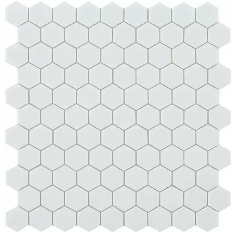 Mosaïque pâte de verre NORDIC - Hexagone Blanc Mat - boîte de 0.87 m2 - Hexagone Blanc Mat - boîte de 0.87 m2