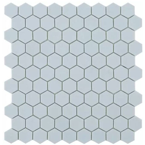Mosaïque pâte de verre NORDIC - Hexagone Bleu clair Mat - boîte de 0.87 m2 - Hexagone Bleu clair Mat - boîte de 0.87 m2